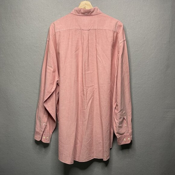Faconnable Men's XXL Long Sleeve Button Down Shirt Pink Made in USA - Picture 6 of 7